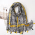 Small Fresh Cotton and Hemp Scarf Bohemian Printed Scarf